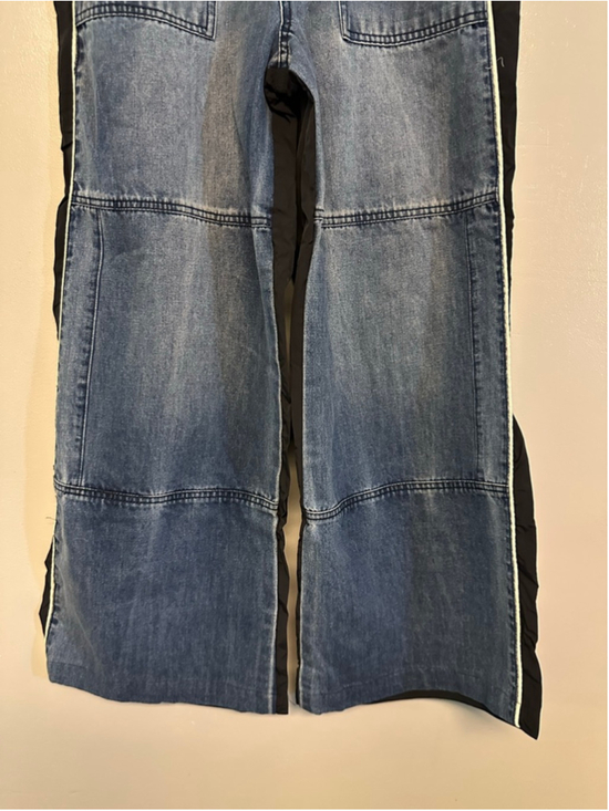 Women's PacSun Wide Leg Jeans XS Blue Black denim nylon Y2K high-rise baggy - Picture 5 of 6